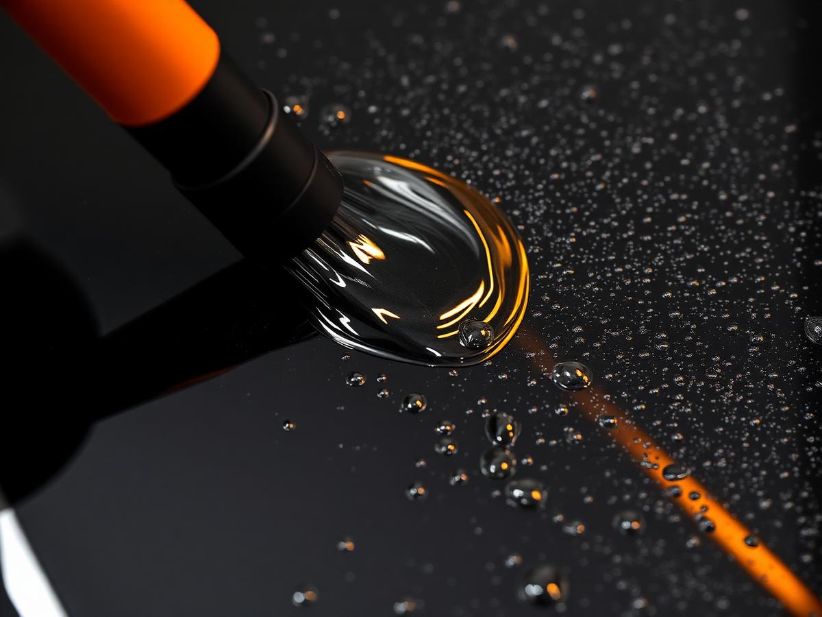Ceramic coating beading water on dark paint